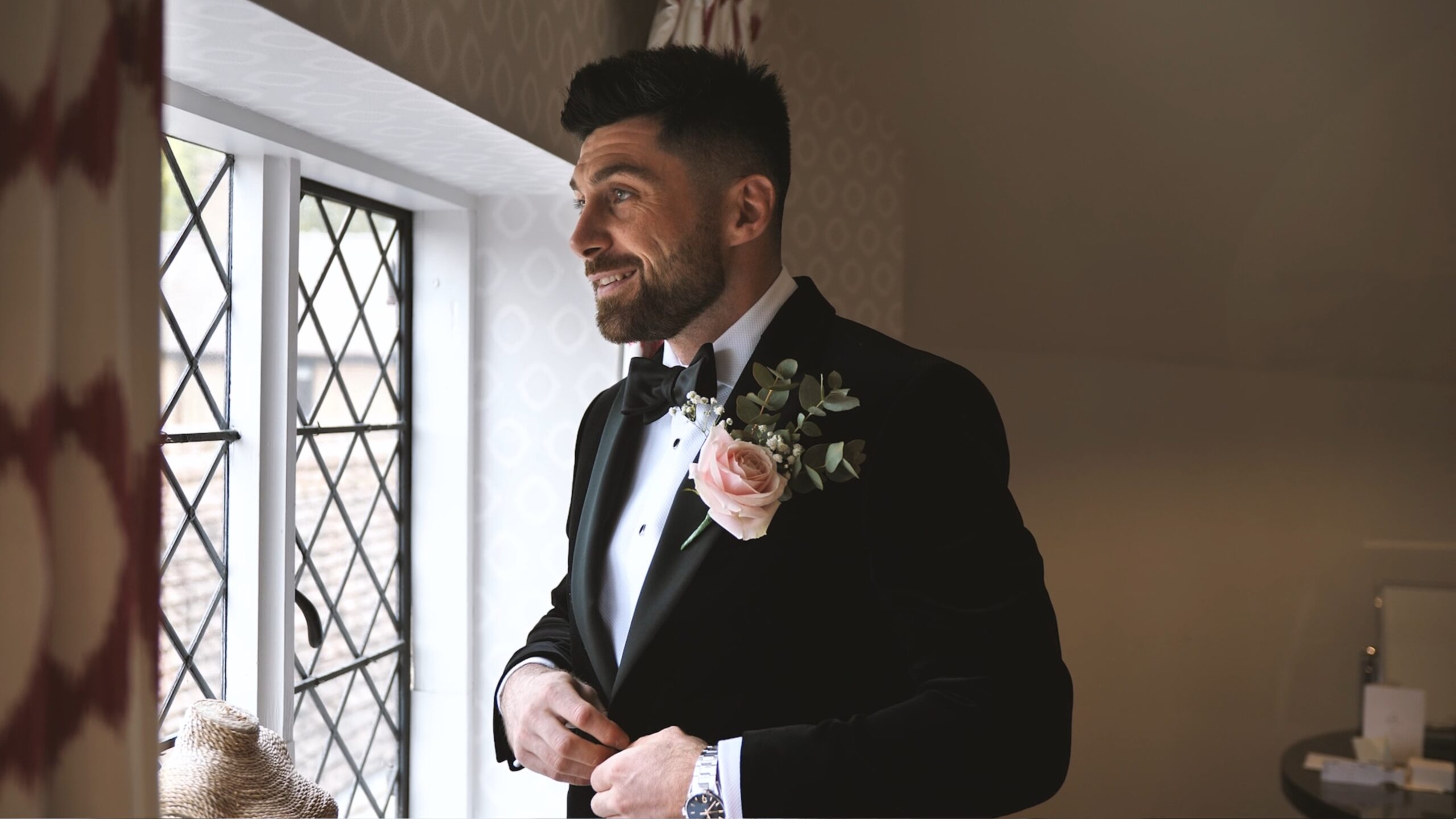 Great Fosters Wedding Groom Preparations